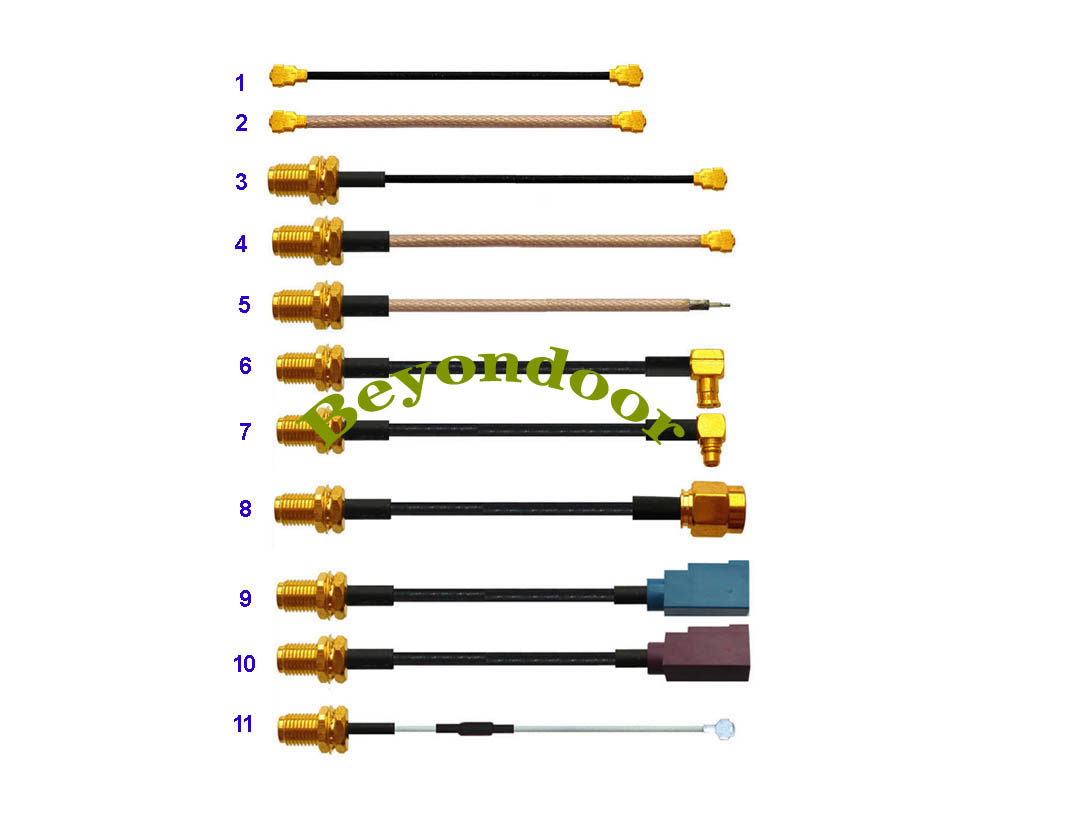 BY-Cable Assemblies1,all kinds of pigtails,IPEX,U.FL to IPEX,SMA to MCX,MMCX,IPEX,FAKRA or stripped